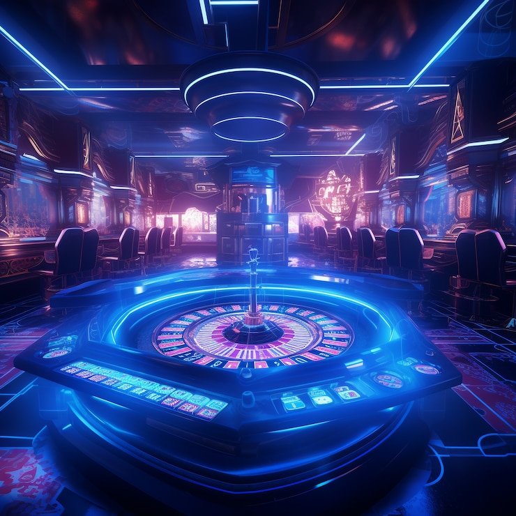 Meja High Roller infini88 bernuansa ungu